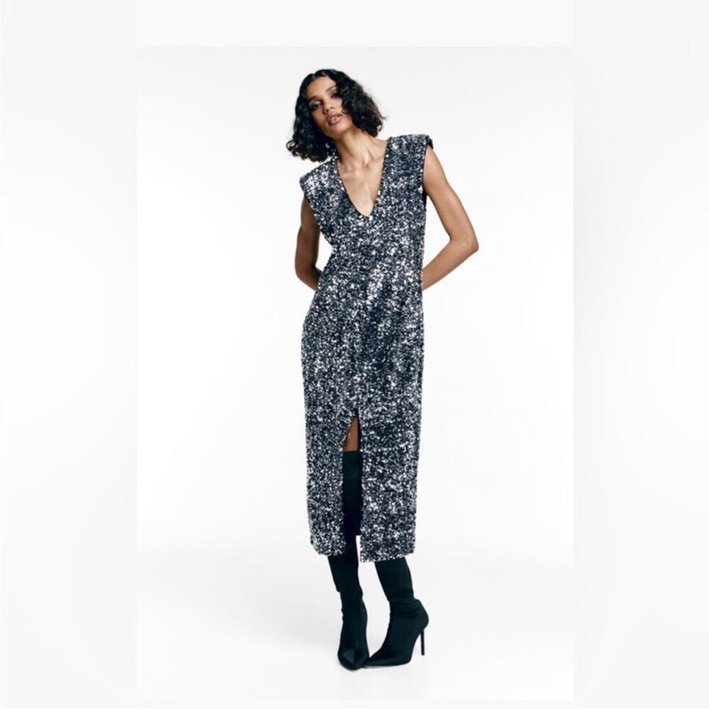 H&M SEQUINED SLIT-HEM DRESS Dress - Picture 2 of 15